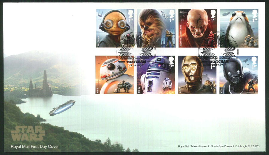 2017 - First Day Cover "Star Wars", Royal Mail, Thatcham Pictorial Postmark